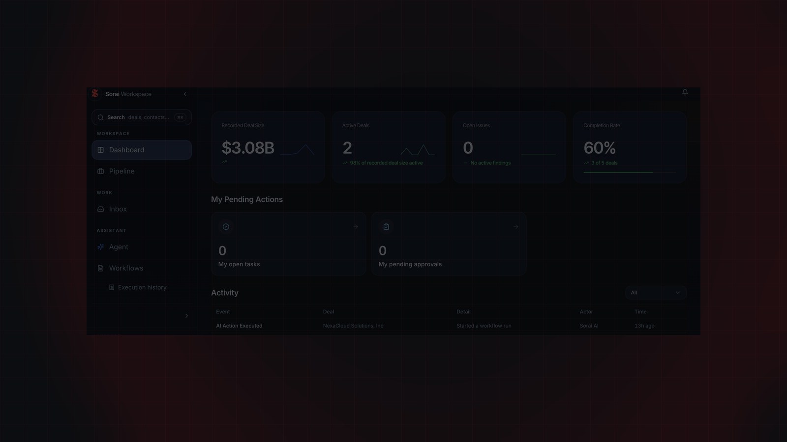 Sorai Workspace demo preview
